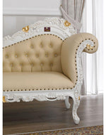 Hand Carved Barock Stil Chaise Longue Sofa Champagner Crystal (Teak Wood)