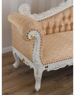 Hand Carved Barock Stil Chaise Longue Sofa Champagner Crystal (Teak Wood)