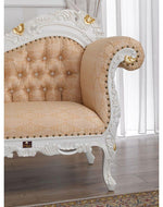 Hand Carved Barock Stil Chaise Longue Sofa Champagner Crystal (Teak Wood)