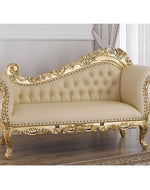 Hand Carved Barock Stil Chaise Longue Sofa Champagner Crystal (Teak Wood) - Bloomart