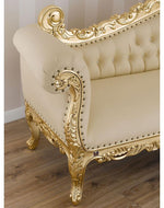 Hand Carved Barock Stil Chaise Longue Sofa Champagner Crystal (Teak Wood)