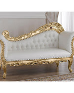Hand Carved Barock Stil Chaise Longue Sofa Champagner Crystal (Teak Wood) - Bloomart