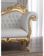 Hand Carved Barock Stil Chaise Longue Sofa Champagner Crystal (Teak Wood)