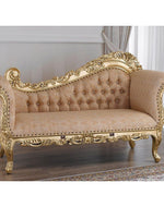 Hand Carved Barock Stil Chaise Longue Sofa Champagner Crystal (Teak Wood) - Bloomart