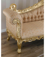 Hand Carved Barock Stil Chaise Longue Sofa Champagner Crystal (Teak Wood)