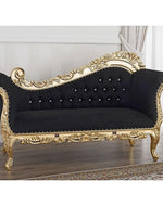 Hand Carved Barock Stil Chaise Longue Sofa Champagner Crystal (Teak Wood) - Bloomart