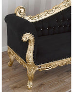 Hand Carved Barock Stil Chaise Longue Sofa Champagner Crystal (Teak Wood)