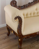 Hand Carved Barock Stil Chaise Longue Sofa Champagner Crystal (Teak Wood)