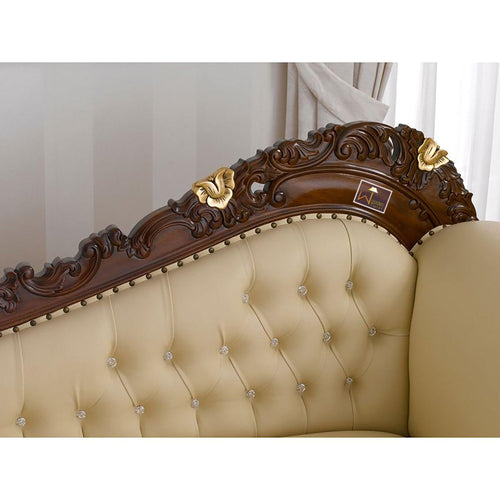 Hand Carved Barock Stil Chaise Longue Sofa Champagner Crystal (Teak Wood)