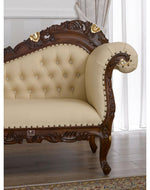 Hand Carved Barock Stil Chaise Longue Sofa Champagner Crystal (Teak Wood)