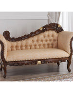 Hand Carved Barock Stil Chaise Longue Sofa Champagner Crystal (Teak Wood) - Bloomart