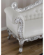 Hand Carved Barock Stil Chaise Longue Sofa Champagner Crystal (Teak Wood)