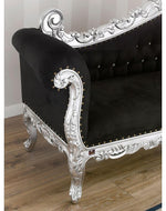 Hand Carved Barock Stil Chaise Longue Sofa Champagner Crystal (Teak Wood)