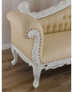 Hand Carved Barock Stil Chaise Longue Sofa Champagner Crystal (Teak Wood)