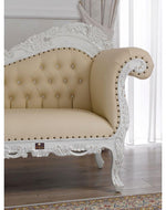 Hand Carved Barock Stil Chaise Longue Sofa Champagner Crystal (Teak Wood)