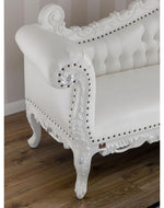 Hand Carved Barock Stil Chaise Longue Sofa Champagner Crystal (Teak Wood)
