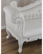 Hand Carved Barock Stil Chaise Longue Sofa Champagner Crystal (Teak Wood)