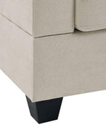 Bloomart Valeur Solid Wood Right Hand Facing Sparkle Fabric 5 Seater Corner L-Shaped Sectional Sofa Modern Living Room
