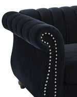 Designer Velvet Rolled Arm Chesterfield Sofa (3 Seater)