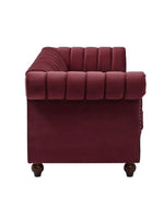 Designer Velvet Rolled Arm Chesterfield Sofa (3 Seater)