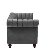 Designer Velvet Rolled Arm Chesterfield Sofa (3 Seater)