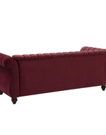 Designer Velvet Rolled Arm Chesterfield Sofa (3 Seater)