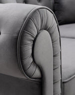 Chesterfield Luxurious Velvet Symmetrical Corner Sectional With Table And Cushions