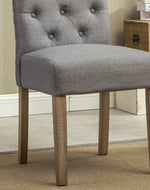 Wooden Twist Button Tufted Parsons Teak Wood Dining Chair (Set of 2)