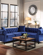 Chesterfield Luxurious Velvet Symmetrical Corner Sectional With Table And Cushions - Bloomart
