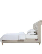 Wingback Headboard Queen Size Upholstered Panel Bed Frame for Bedroom