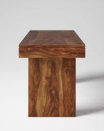Elegant Teak Wood 6 Seater Dining Set with Bench (Finish Color - Honey)