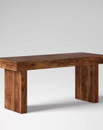 Elegant Teak Wood 6 Seater Dining Set with Bench (Finish Color - Honey)