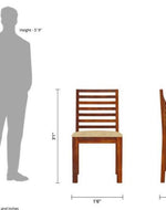 Teak Wood 4 Seater Dining Set  (Finish Color - Honey)