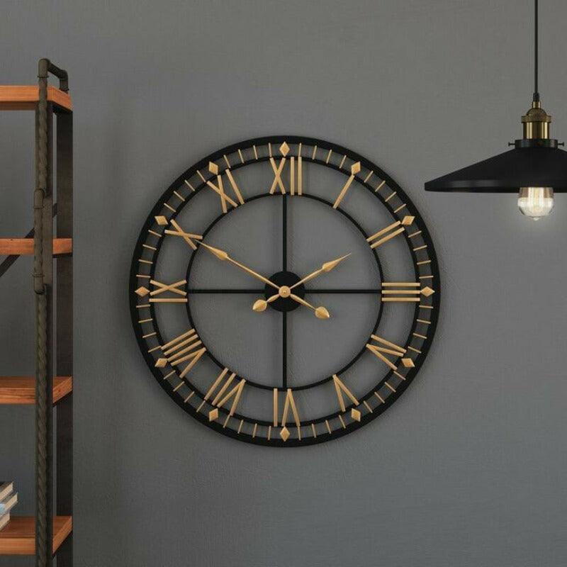 Black & Golden Minimalist Wall Clock - Bloomart