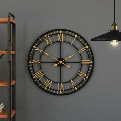 Black & Golden Minimalist Wall Clock - Bloomart