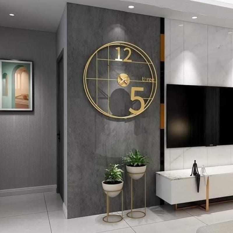 Golden Minimalist Wall Clock - Bloomart