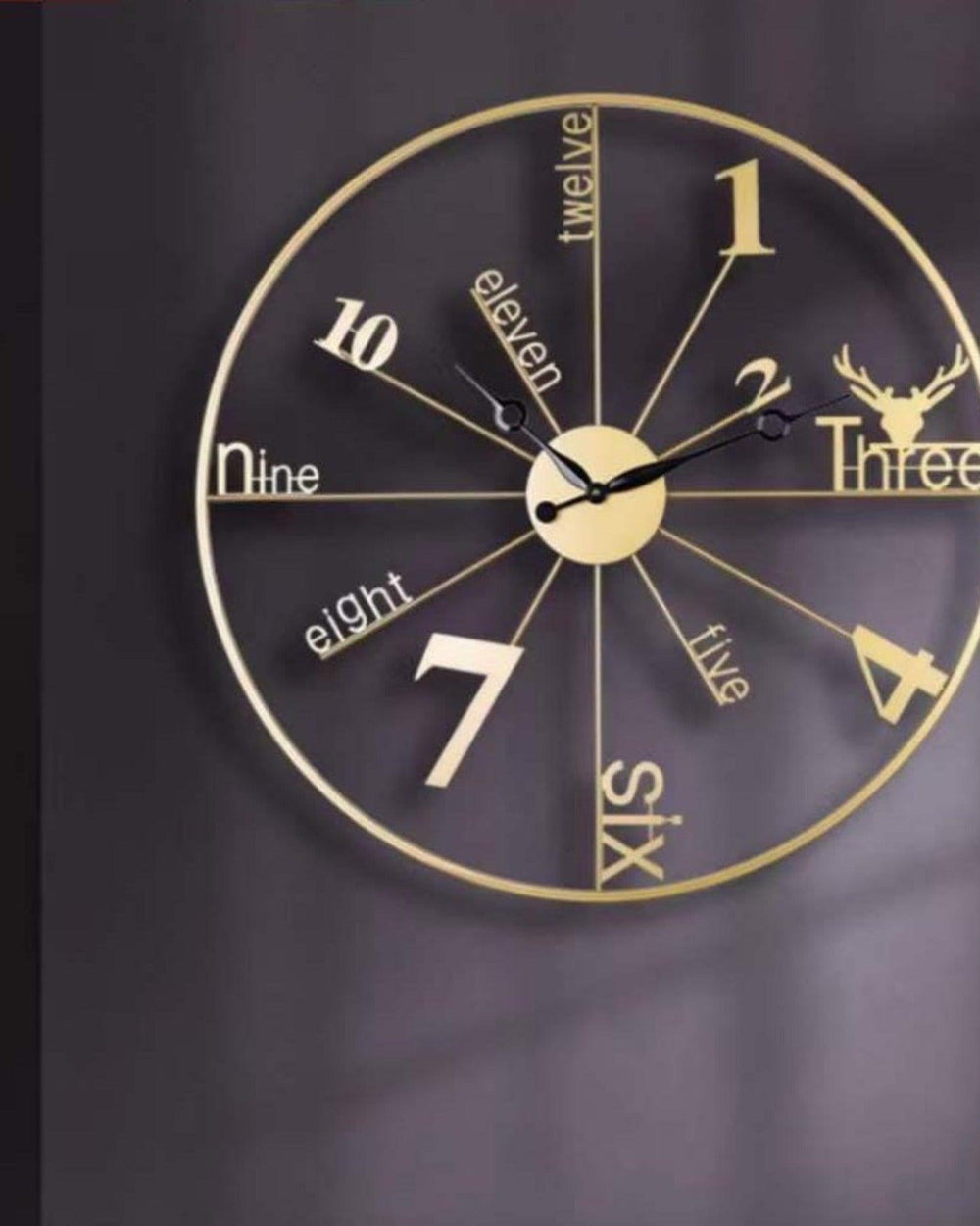 Unique Design Minimalist Wall Clock (Golden) - Bloomart