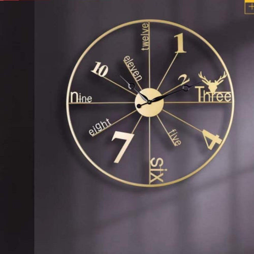 Unique Design Minimalist Wall Clock (Golden) - Bloomart
