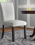 Wooden Twist Lacquer Upholstered Teak Wood Dining Chair ( Set of 2 )