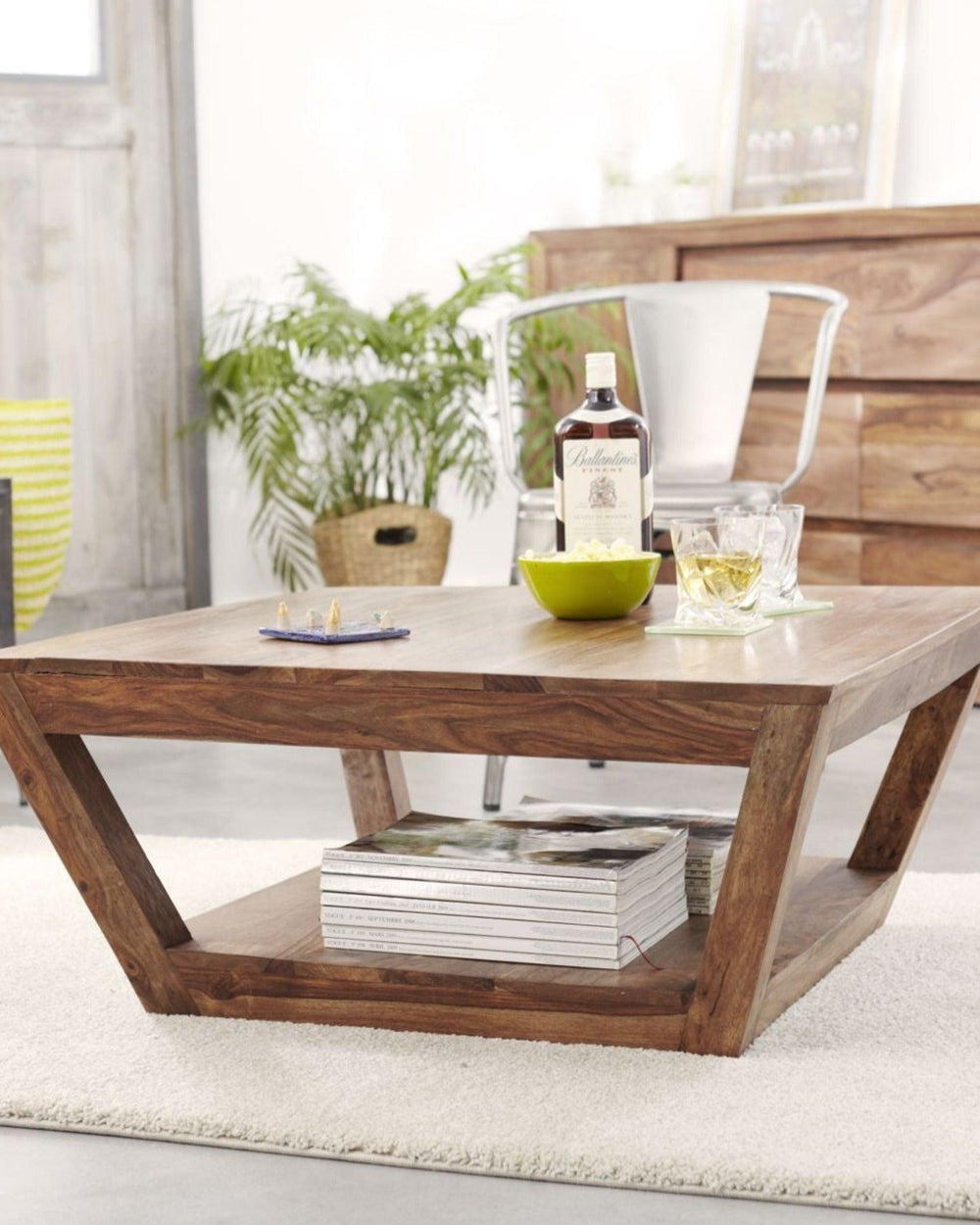 Muar Center Table with Bottom Shelf - Bloomart