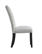 Wooden Twist Lacquer Upholstered Teak Wood Dining Chair ( Set of 2 )