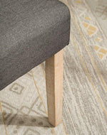 Wooden Twist Button Tufted Parsons Teak Wood Dining Chair (Set of 2)