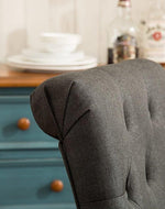 Wooden Twist Button Tufted Parsons Teak Wood Dining Chair (Set of 2)
