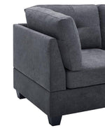 Bloomart Valeur Solid Wood Right Hand Facing Sparkle Fabric 5 Seater Corner L-Shaped Sectional Sofa Modern Living Room