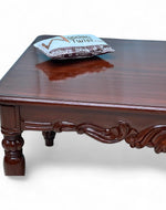 Bloomart Hand Carved Teak Wood Center Table Walnut Finish ( Brown )