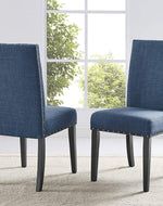 Premium Fabric Dining Chairs with Nailhead Trim (Set of 2) - WoodenTwist