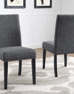 Premium Fabric Dining Chairs with Nailhead Trim (Set of 2) - WoodenTwist