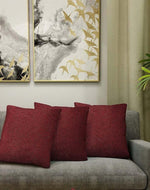 Maroon Color Jute Cushion Covers - Bloomart