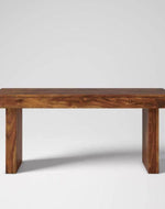 Elegant Teak Wood 6 Seater Dining Set with Bench (Finish Color - Honey)