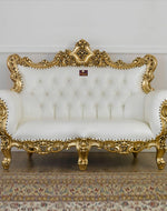 Handicraft Boutique French Baroque Style Golden Leaf Hand Carved Sofa (2 Seater)